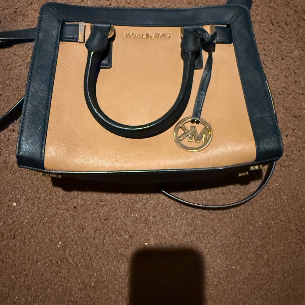 Michael Kors Black and Tan Satchel